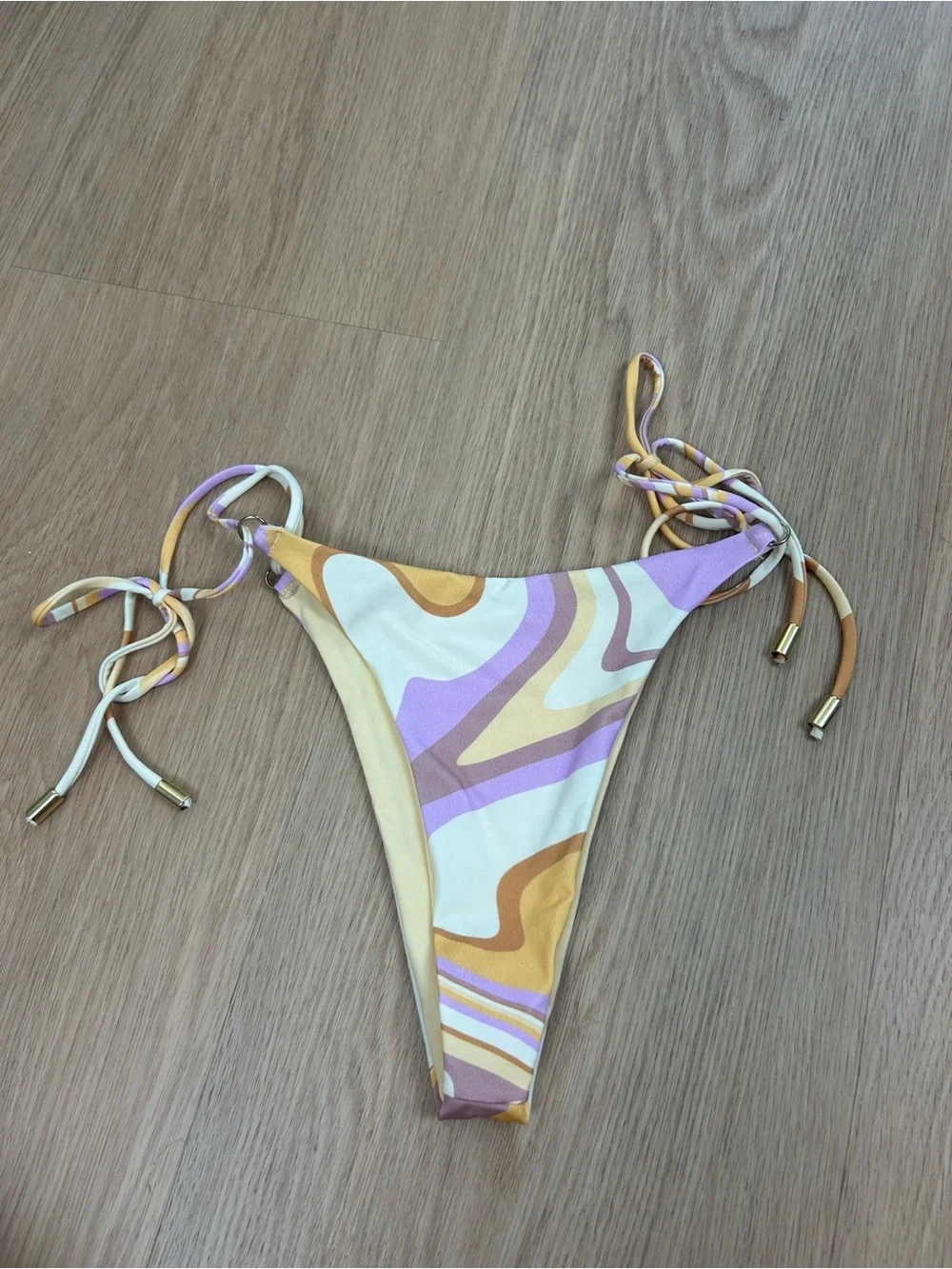 Monday Swimwear Hanalei String Bikini Bottom in Italian Ice S